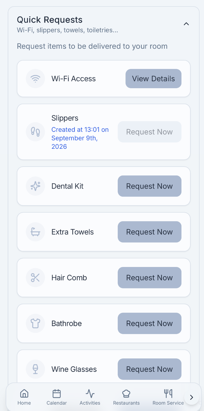 Quick guest requests